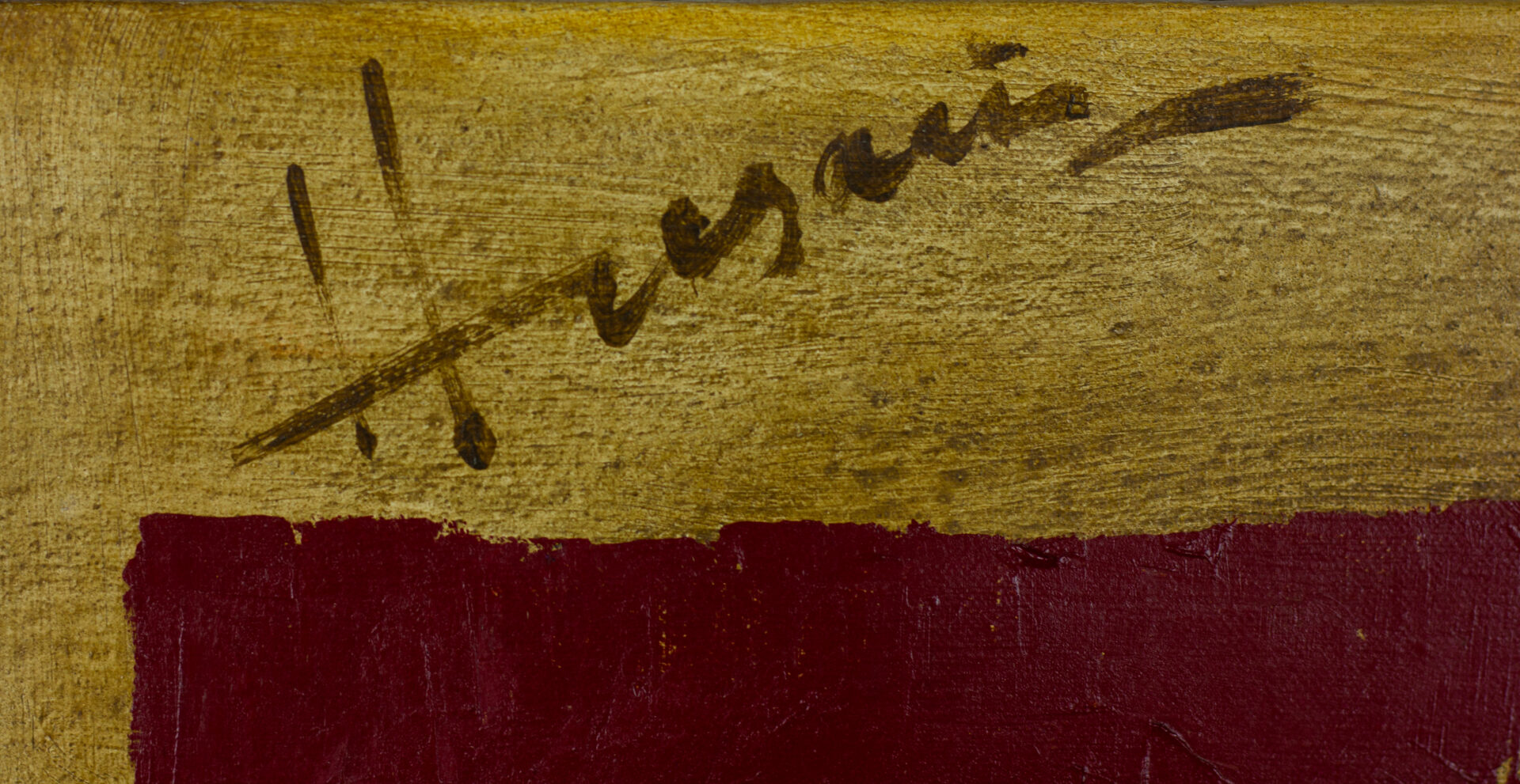 M. F. Husain - Composition Front Signature