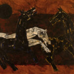 M. F. Husain - Horses Front