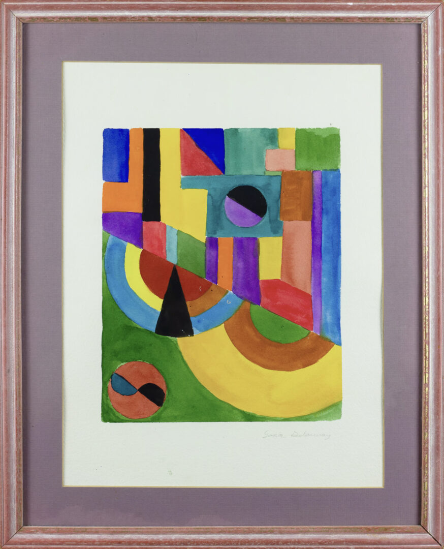 Sonia Delaunay - Geometric Abstraction with Vibrant Colors, Front With Frame