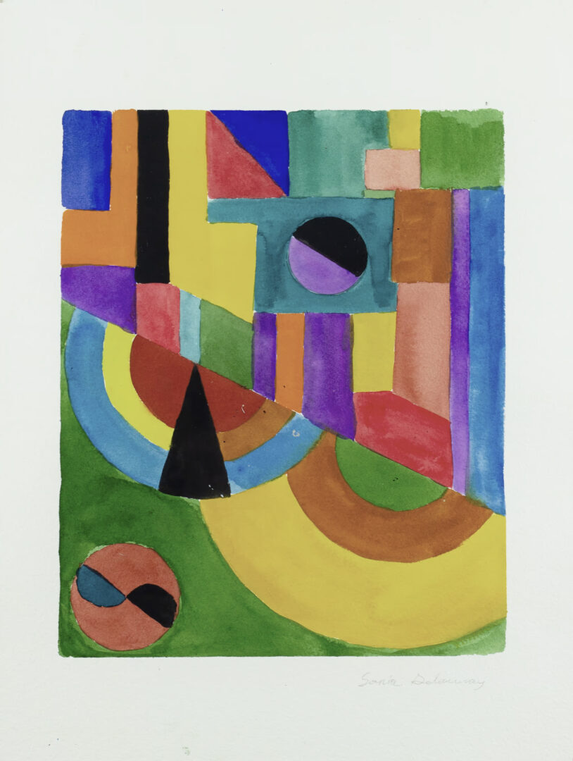 Sonia Delaunay - Geometric Abstraction with Vibrant Colors, Front Without Frame