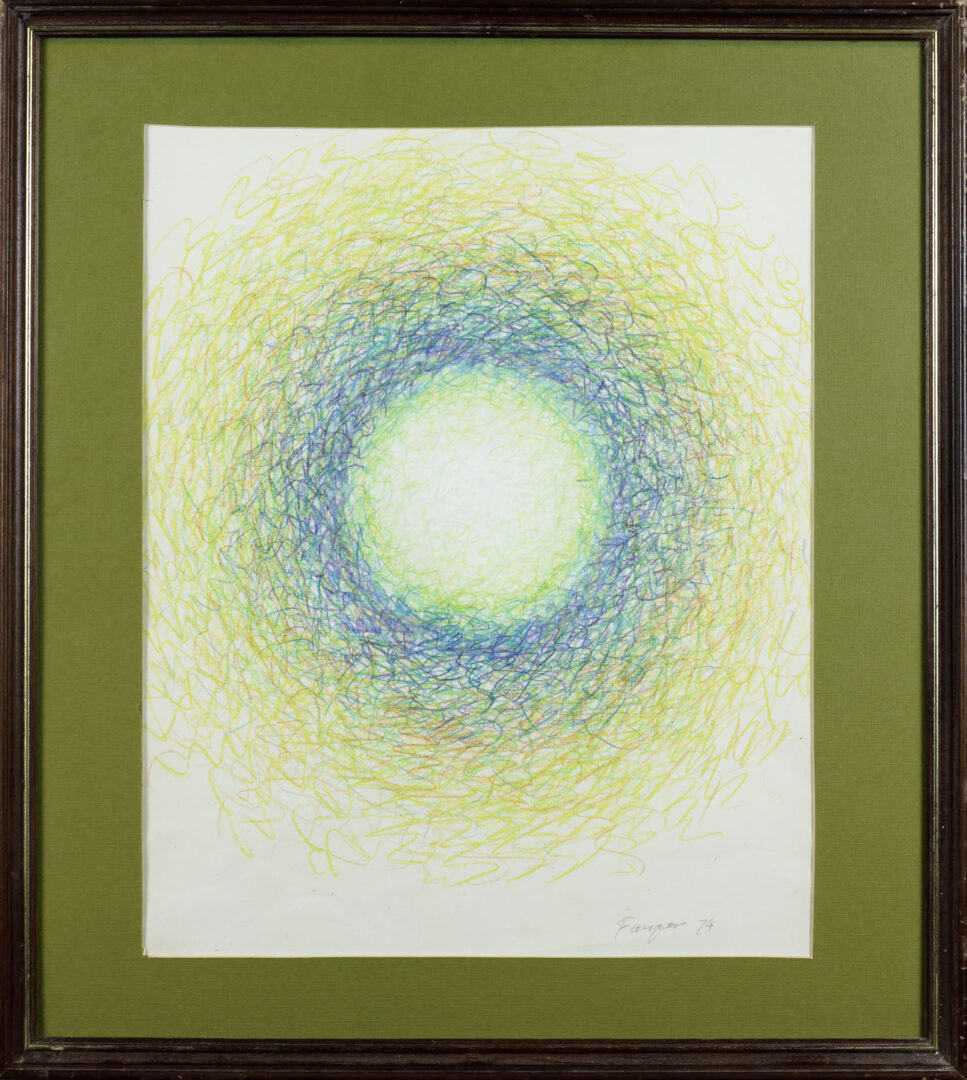 Wojciech Fangor - Hypnotic Color Field Composition, Front With Frame