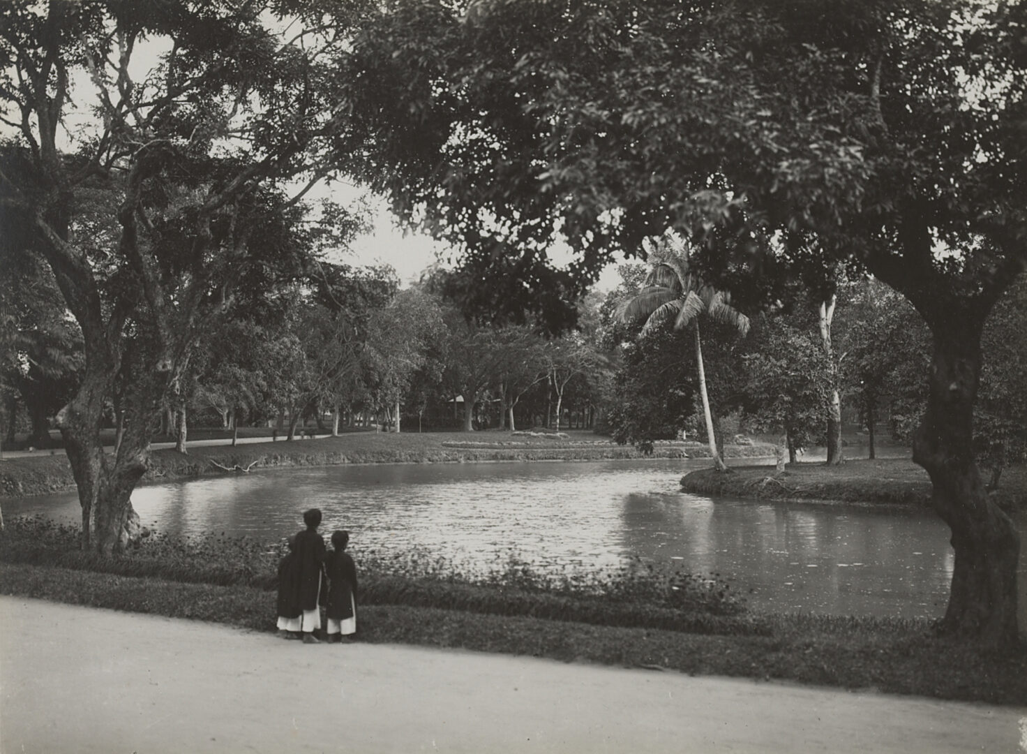 A 1920s photograph of the Botanical Garden in Hanoi, Vietnam, showcasing the natural landscapes that inspired many Vietnamese modernist painters, including Le Pho and Mai Trung Thu.