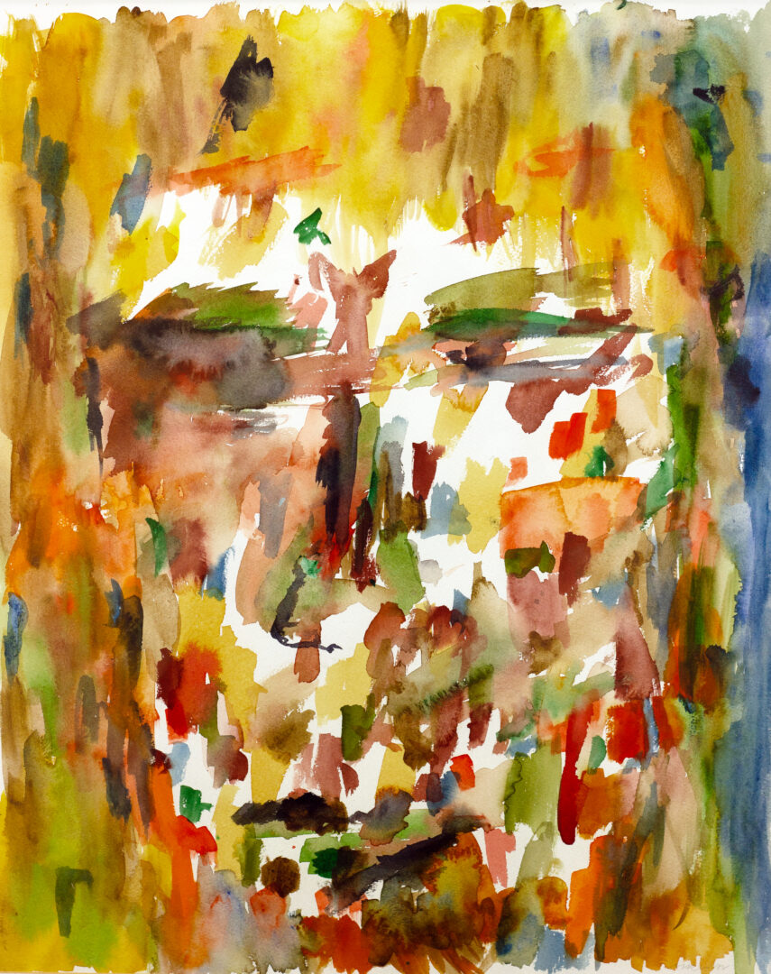 "Kopf" (1995) by Marwan Kassab-Bachi – an unframed abstract watercolor portrait capturing emotion through expressive brushwork.