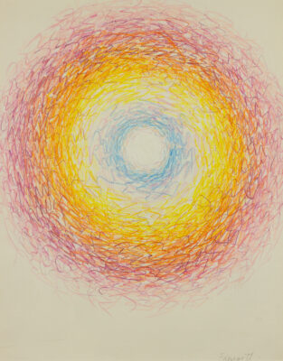 Full view of Circle, 1971 without its frame, displaying the radial composition.