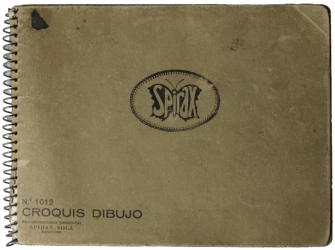 Front cover of Mariano Bertuchi's Spirax sketchbook, No. 1012, showing vintage design and branding.