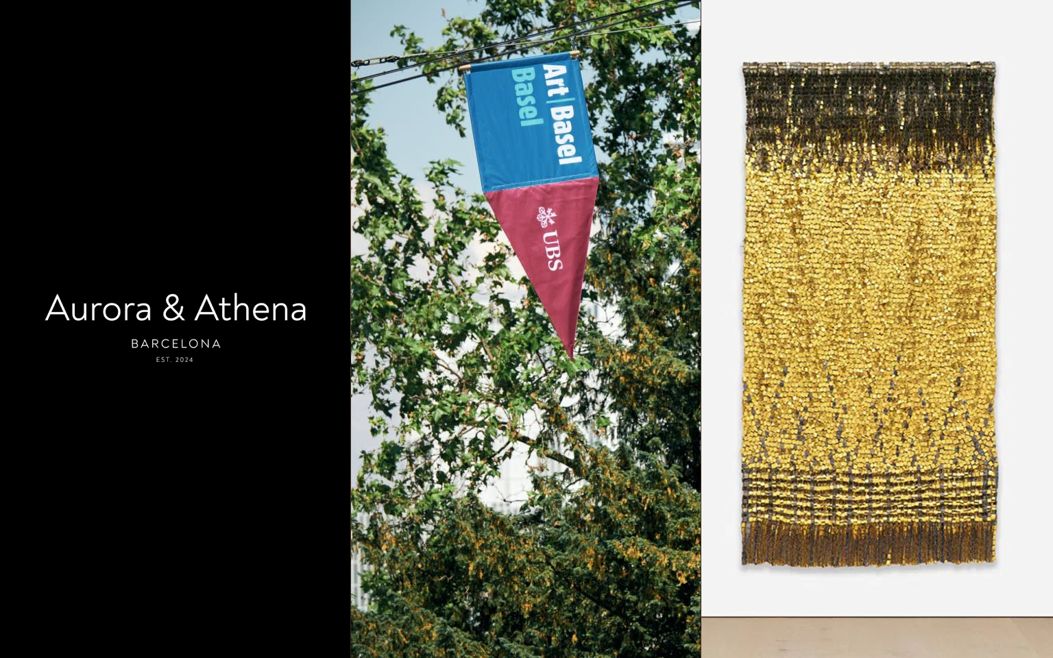 Aurora & Athena Barcelona showroom, Art Basel 2025 banner, and Olga de Amaral textile — highlights from this week’s Global Art News | Aurora & Athena Auction House Aurora & Athena Barcelona showroom, Art Basel 2025 banner, and Olga de Amaral textile — highlights from this week’s Global Art News