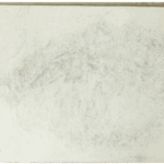 Blank page from Mariano Bertuchi’s sketchbook with visible paper texture and graphite transfer from the opposite side.