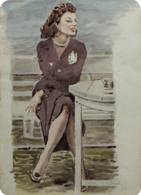 Mariano Bertuchi – Untitled (Ava Gardner), 1950, watercolor on paper