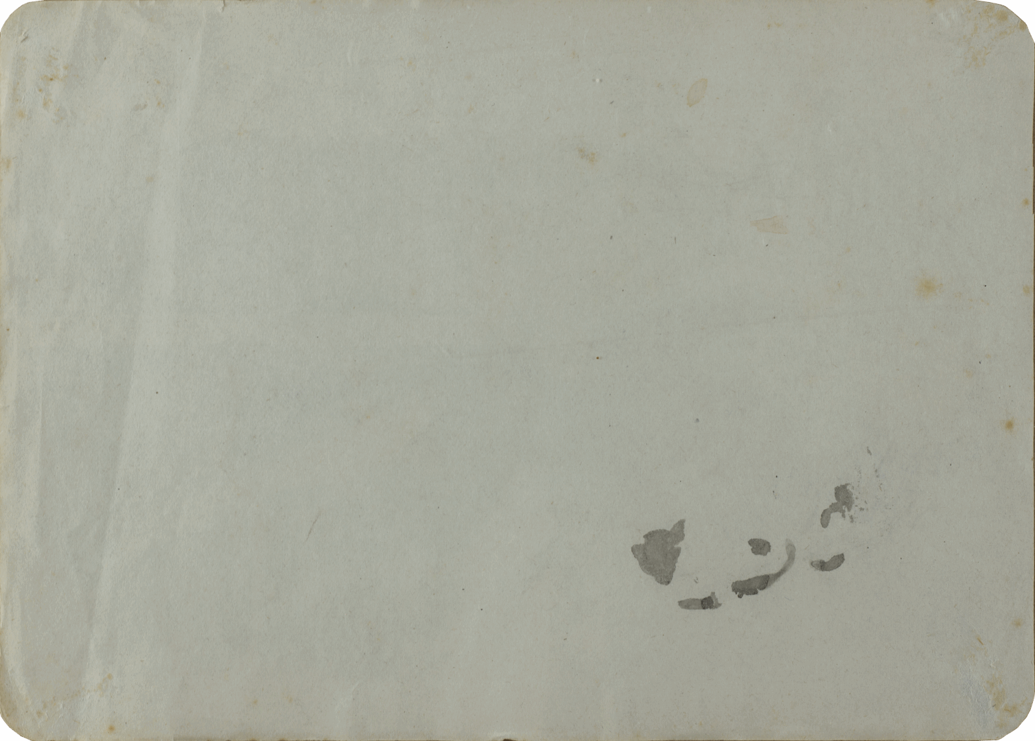 Verso view of the sheet from Mariano Bertuchi’s 1950 watercolor, blank side with perforated edge