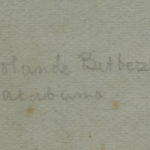 Pencil inscription reading "Yolande Betbeze, Alabama" below left figure