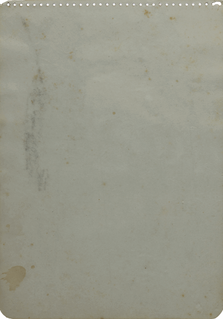 Blank verso of the sketchbook page with visible perforation