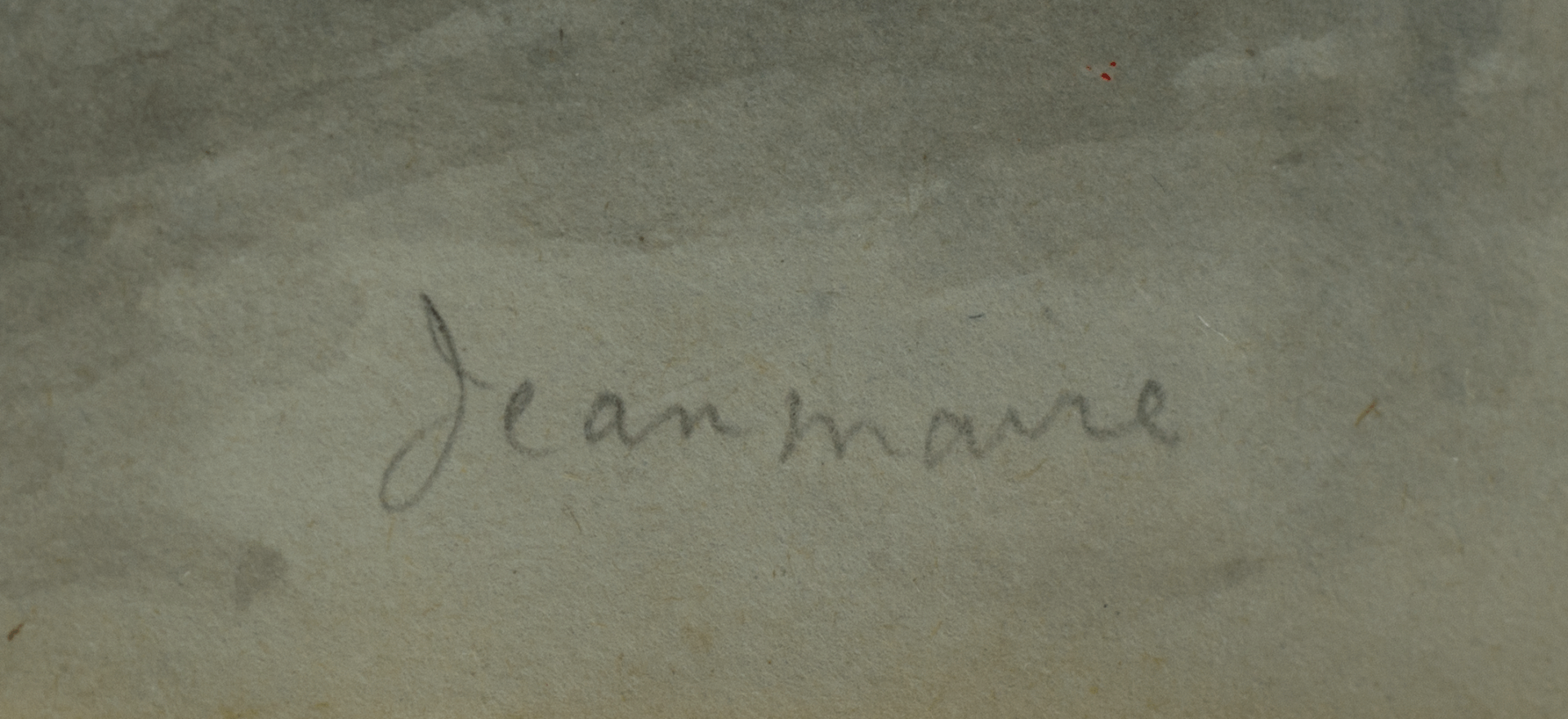 Detail of the inscription “Jeanmarie” on the verso side