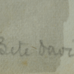 Detail of handwritten inscription “Bête Boris” on recto of watercolour by Mariano Bertuchi.
