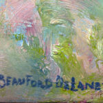 Close-up detail of Beauford Delaney’s signature on Abstract Composition painting