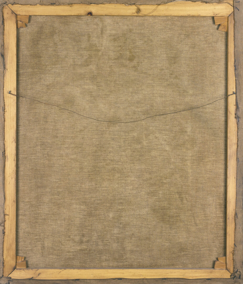 Back of Ben Enwonwu’s Africa Dances, 1991 – canvas and stretcher view