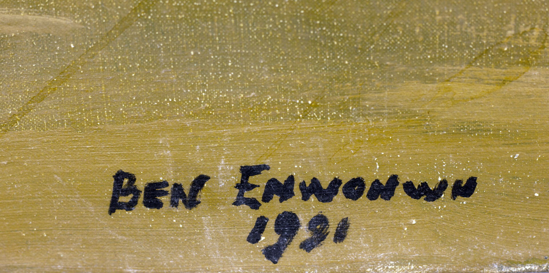 Ben Enwonwu’s signature and date on Africa Dances, 1991 – close-up detail