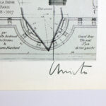 Christo – The Pont Neuf Wrapped. Close-up of the artist’s signature in black ink, lower right.