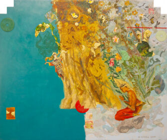 Mario De Rivera, Ruler of the Domain, 2000, mixed media on canvas – full view of the composition without frame.