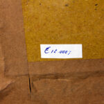 Historic price label showing €12.000 on the back of Georges Scott’s The Sabre Dance