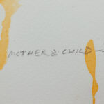 Signature of Gurcharan Singh on the watercolor Mother's Child I.