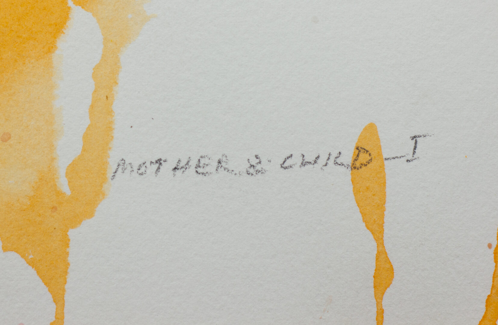 Signature of Gurcharan Singh on the watercolor Mother's Child I.