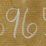 Inscribed verso number and circled price notation on the back of the artwork.