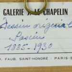 Additional handwritten note on the verso of "Two Figures with Flags" by Jules Pascin.