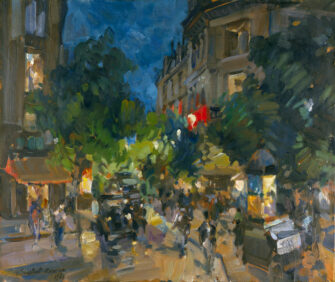 Konstantin Korovin – Night Scene in Paris, 1927 – Oil painting, front view without frame