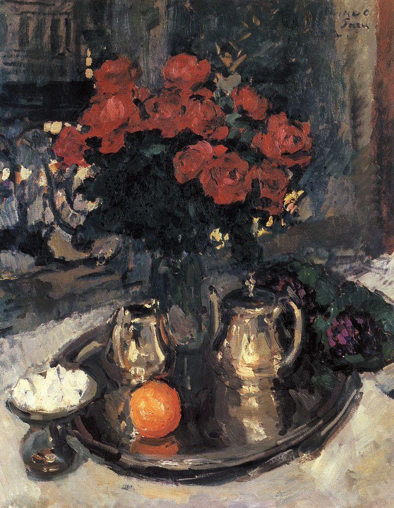 Roses and Violets by Konstantin Korovin – a luminous still life by the Russian Impressionist artist | Aurora & Athena Auction House Roses and Violets by Konstantin Korovin – a luminous still life by the Russian Impressionist artist