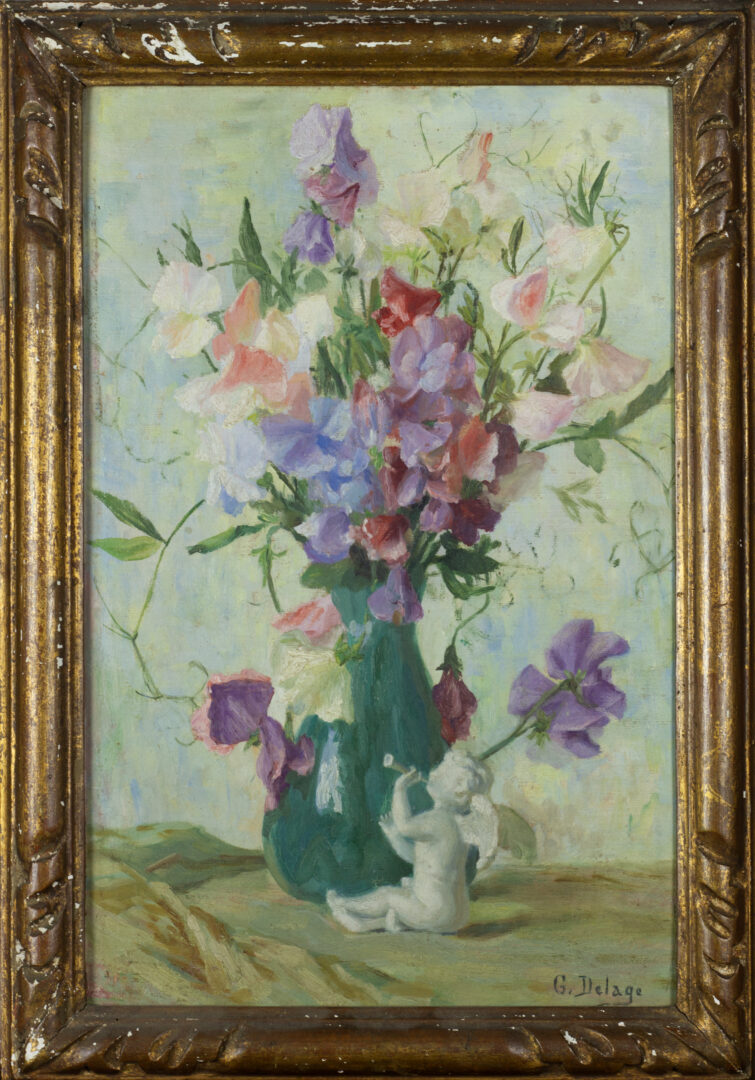G. Delage – Bouquet with Cherub