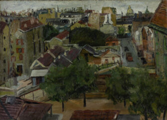 French School – Cityscape with Red Roofs | Aurora & Athena Auction House French School – Cityscape with Red Roofs