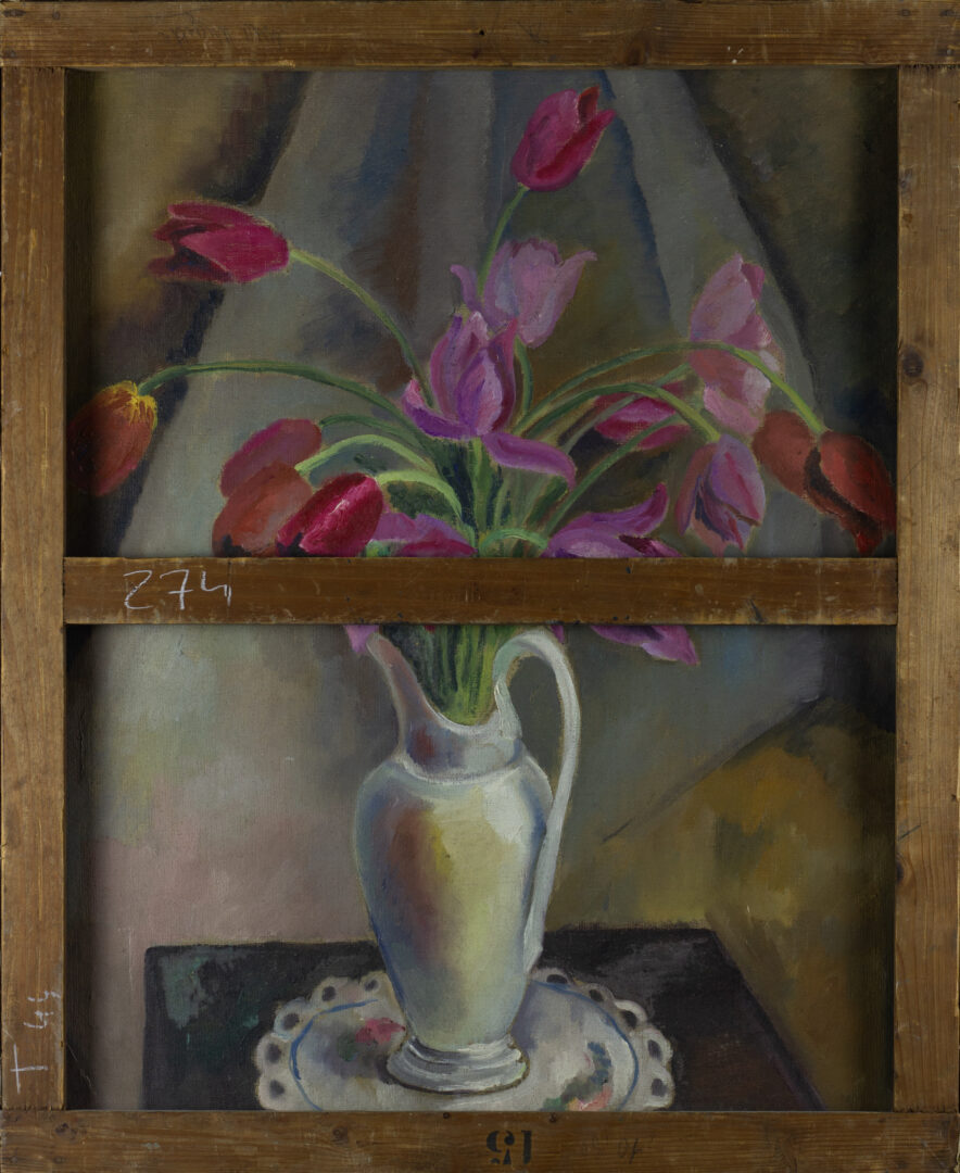 French school – Standing Nude (recto) / Still Life with Tulips (verso)