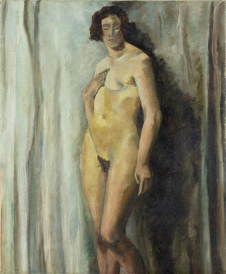 French school – Standing Nude (recto) / Still Life with Tulips (verso)