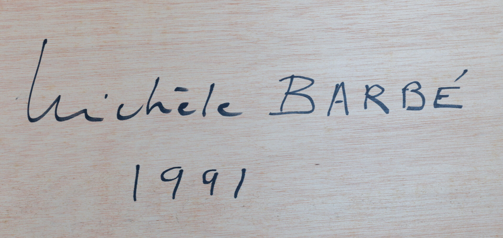 Signature “Michèle Barbé 1991” detail