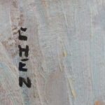 Signature detail “CHEN” on Georgette Chen’s Still Life with Rambutans