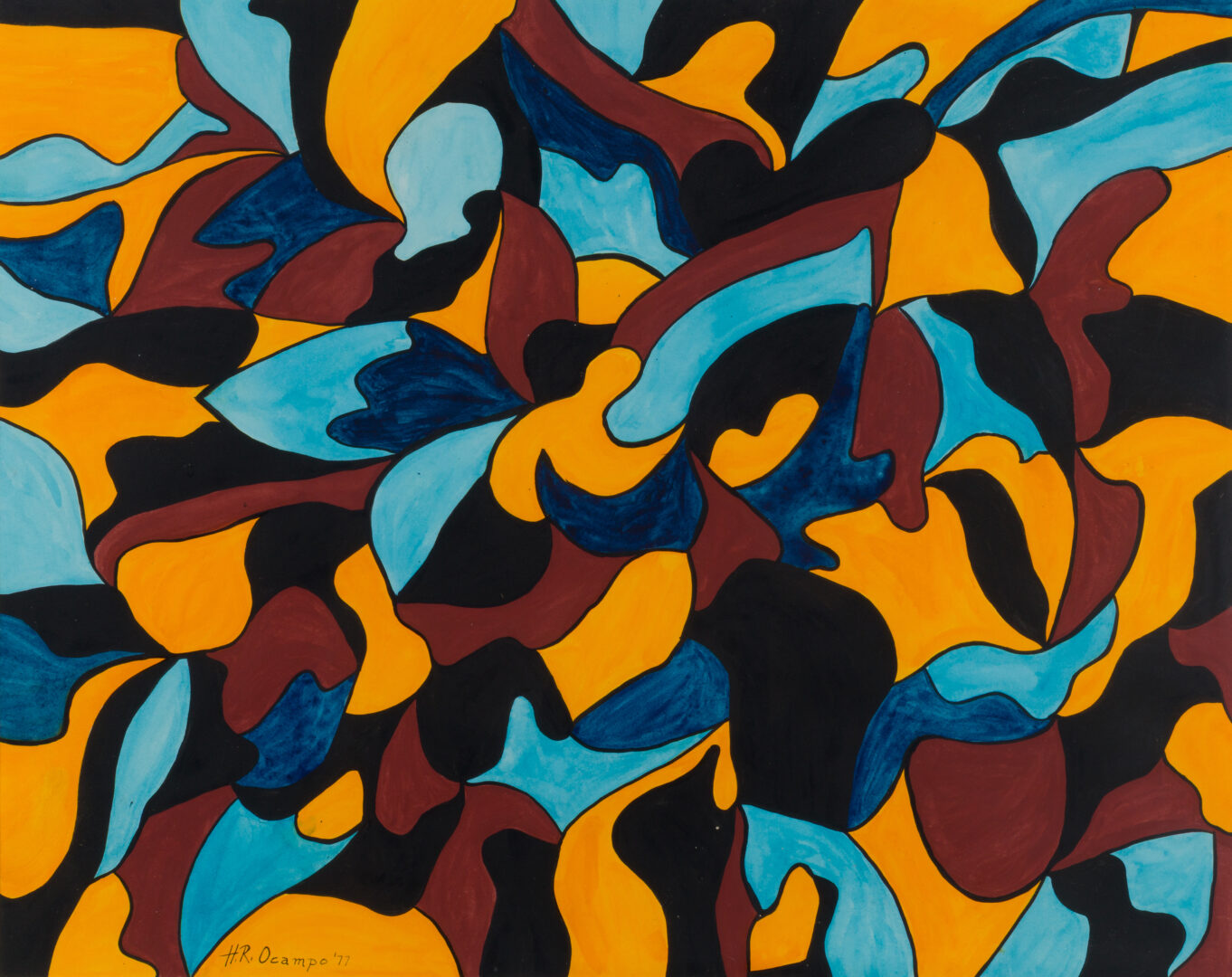 Hernando Ruiz Ocampo – Abstraction, 1977, watercolor on paper, Philippine modernism