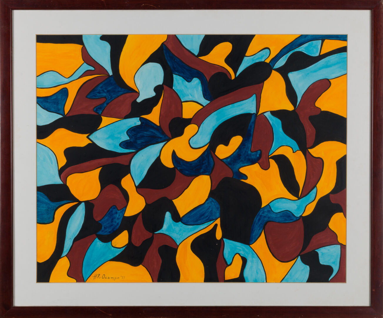 Hernando Ruiz Ocampo – Abstraction, 1977, framed view