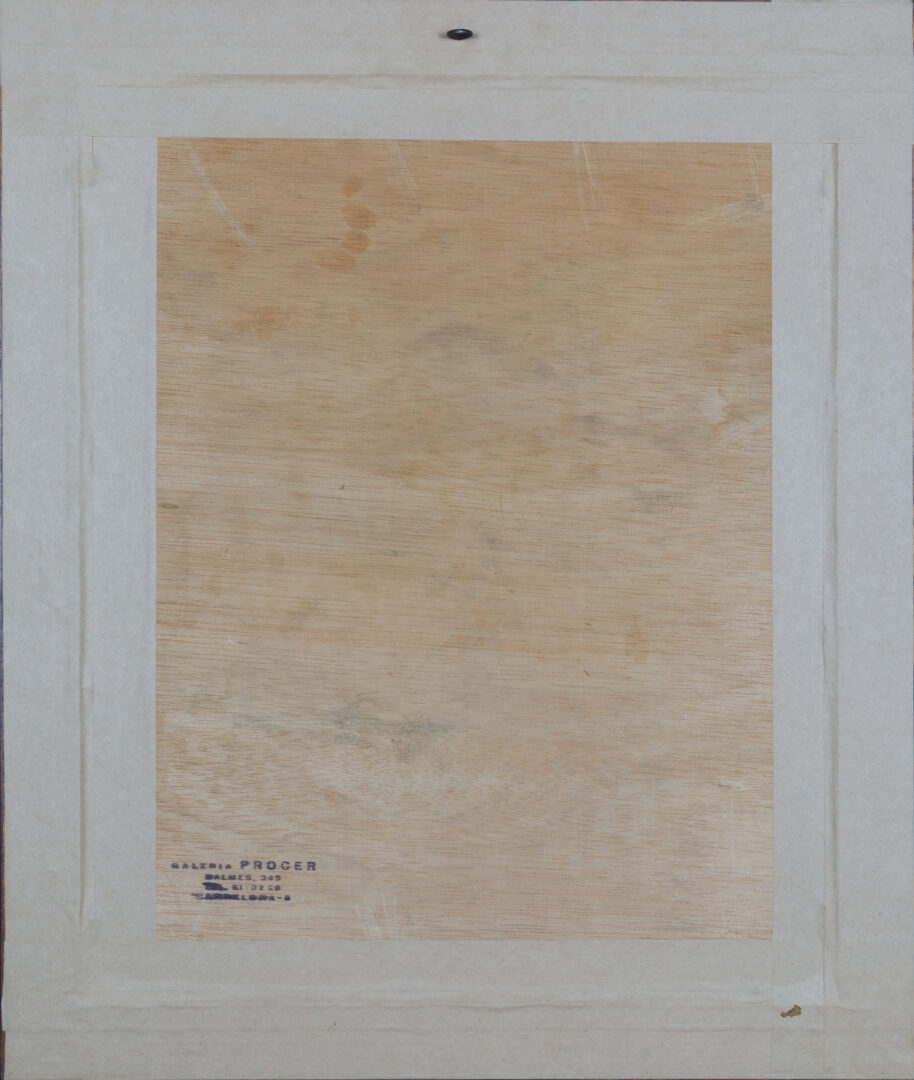 Verso of Shirley Jaffe – Untitled, with gallery stamp