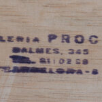 Detail of gallery stamp “Galeria Procer, Barcelona”