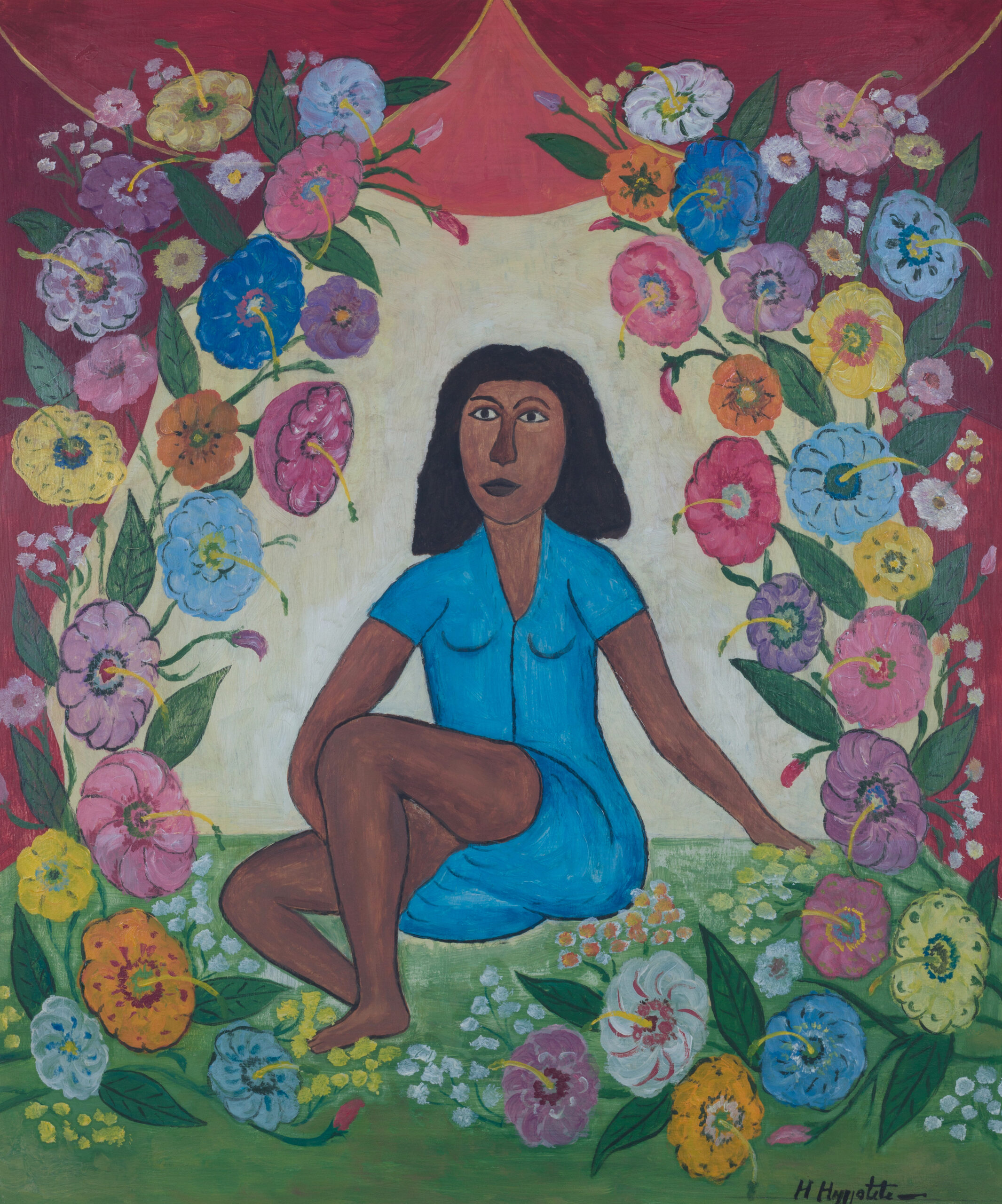 Hector Hyppolite – Woman’s Figure, oil on board, full view