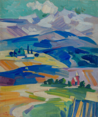 Attributed to Martiros Saryan – In the Mountains, 1967 | Aurora & Athena Auction House Attributed to Martiros Saryan – In the Mountains, 1967