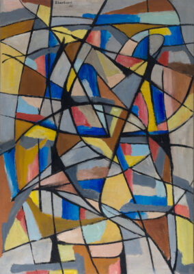 Jilali Gharbaoui – Untitled, 1955, oil on canvas, full view | Aurora & Athena Auction House Jilali Gharbaoui – Untitled, 1955, oil on canvas, full view