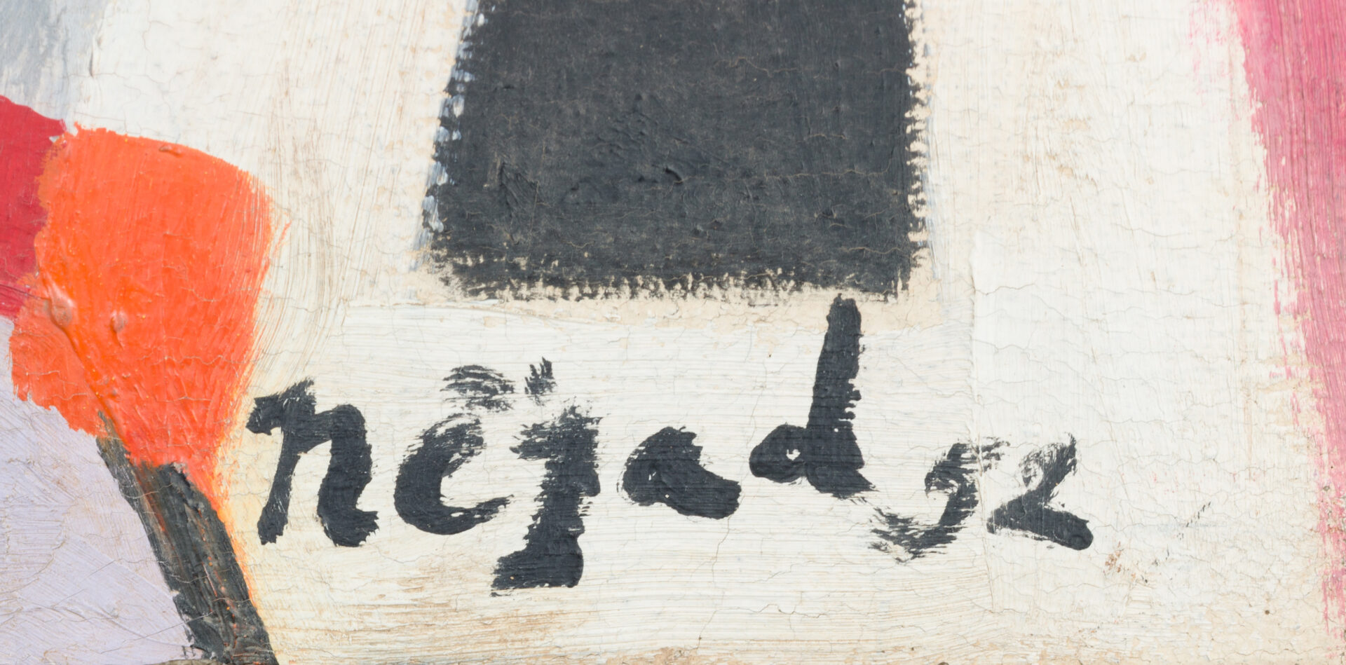 Signature “Nejad 52” detail on Abstract Composition