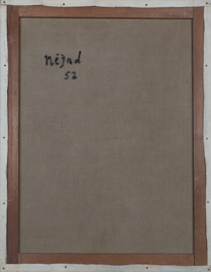 Verso of Nejad Devrim – Abstract Composition, 1952