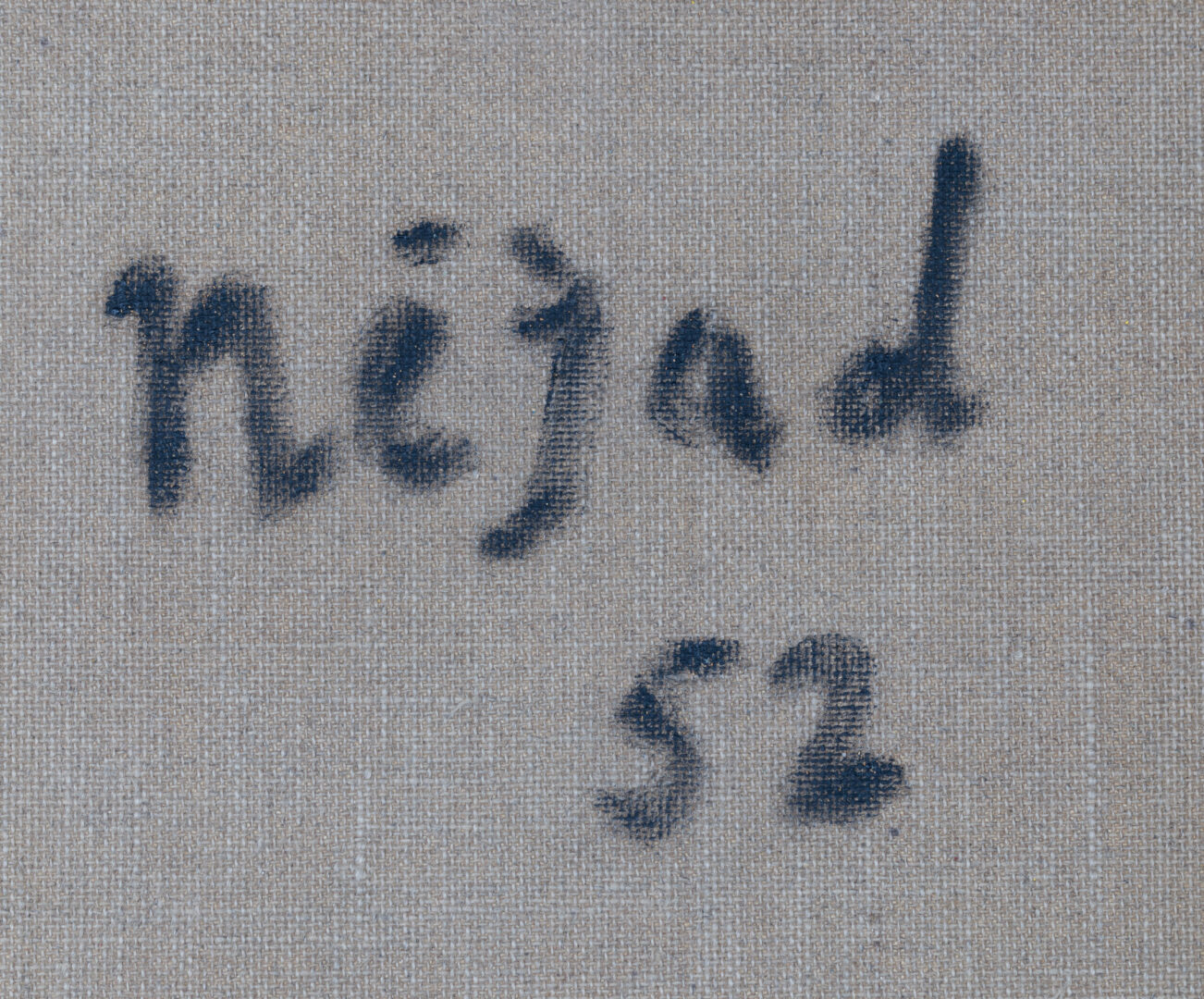 Detail of verso inscription “Nejad 52”