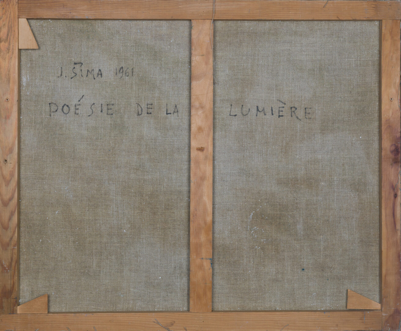 Verso inscription “J. Sima 1961, Poésie de la lumière”