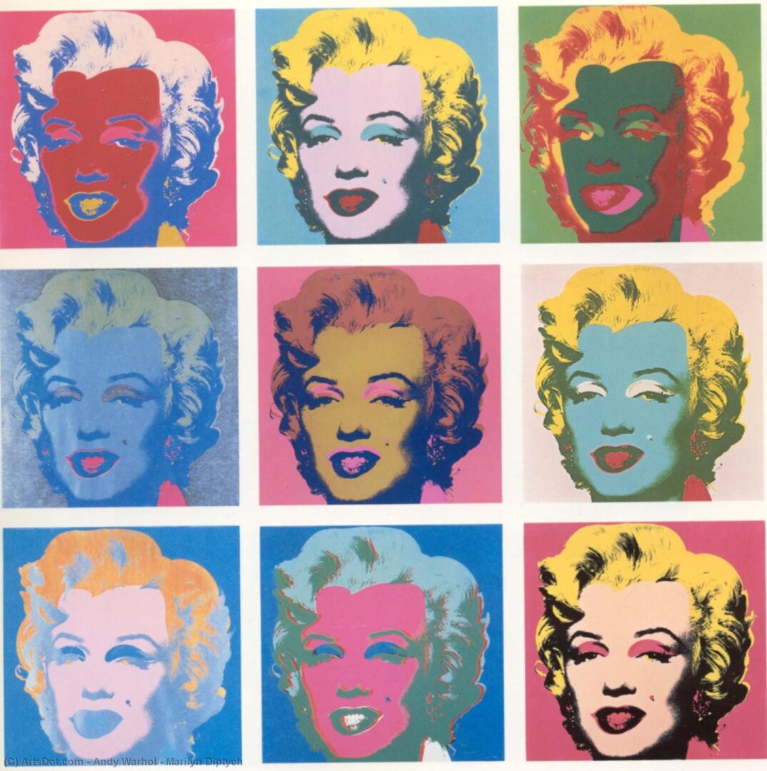 Andy Warhol’s pop art portrait of Marilyn Monroe symbolizing 20th Century Art