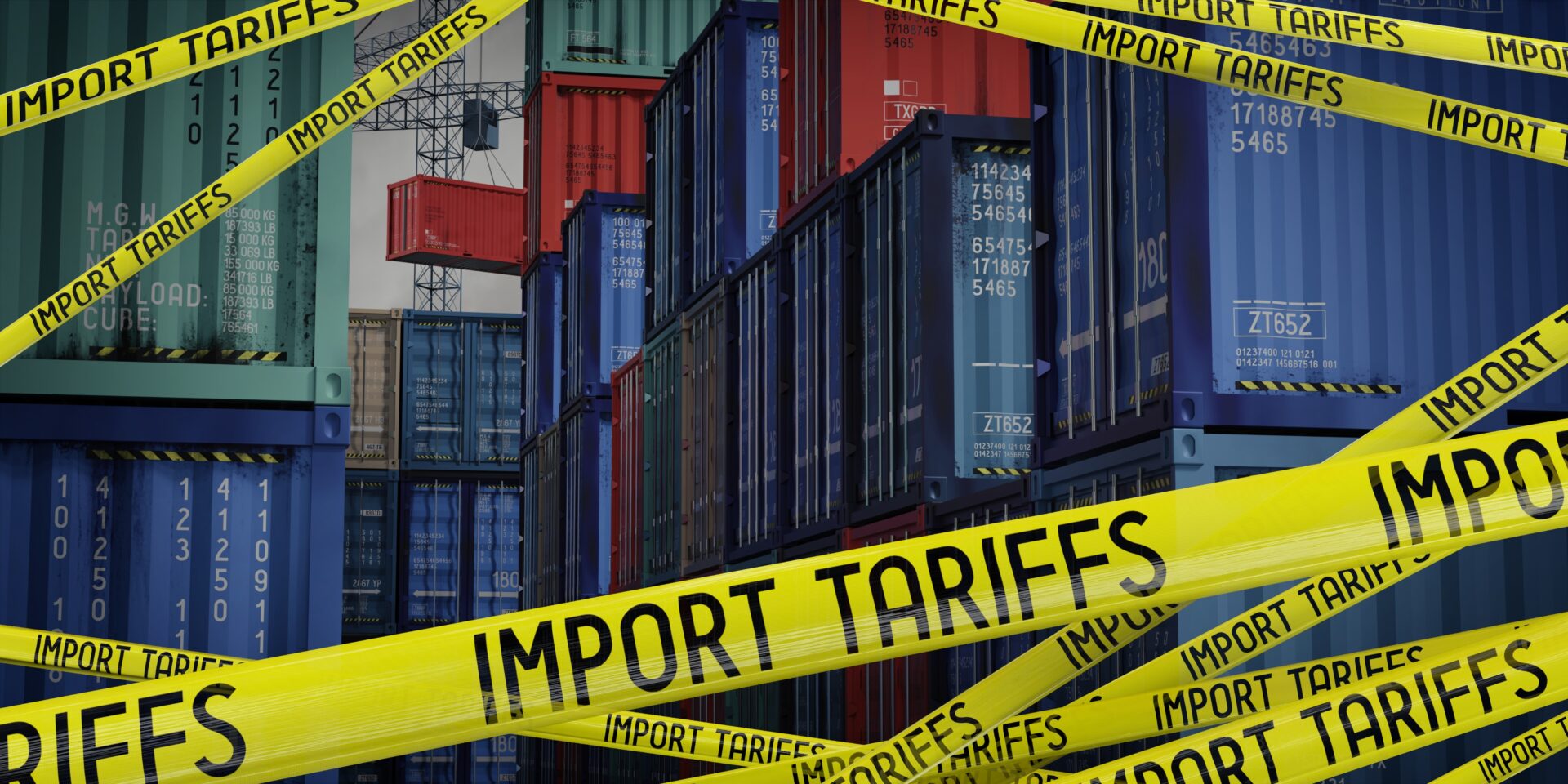 Art shipping crate detained at US customs with tariff warnings, illustrating the Fortress America trade policy in 2026. | Aurora & Athena Auction House Art shipping crate detained at US customs with tariff warnings, illustrating the Fortress America trade policy in 2026.