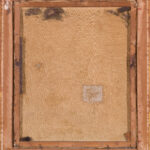 20th Century Catalan School Young Woman with Flowers back of canvas