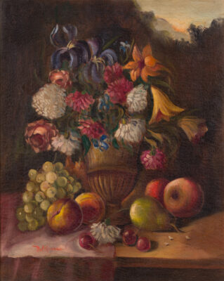 Del Grano Natura Morta oil on canvas floral still life front view